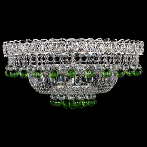 Люстра Хрустальный каскад №3 Шар зеленая в Сочи Гусь Хрустальный