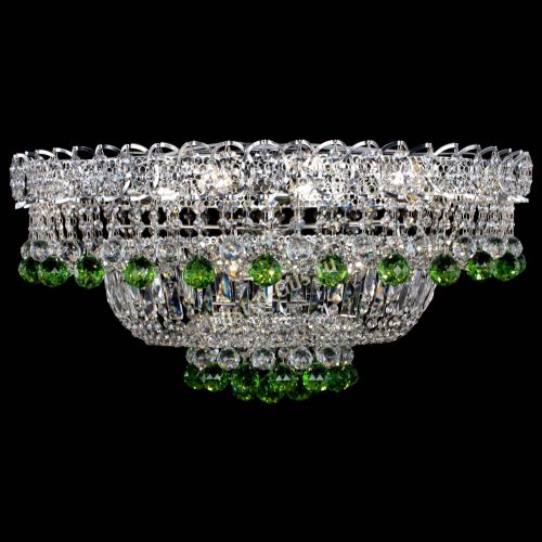 Люстра Хрустальный каскад №3 Шар зеленая в Сочи Гусь Хрустальный