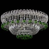 Люстра Хрустальный каскад №3 Шар зеленая в Сочи