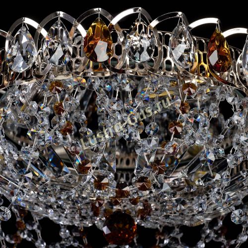 Люстра Хрустальный Каскад Ажур чайный в Сочи Гусь Хрустальный