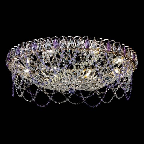 Люстра Каскад Ажур 700 мм фиолетовый в Сочи Гусь Хрустальный
