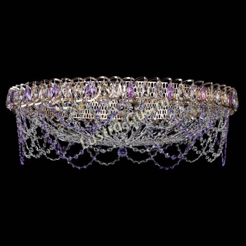 Люстра Каскад Ажур 700 мм фиолетовый в Сочи Гусь Хрустальный