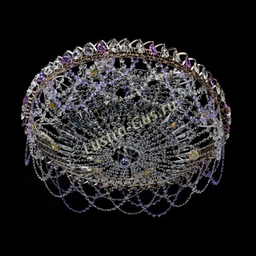 Люстра Каскад Ажур 700 мм фиолетовый в Сочи Гусь Хрустальный