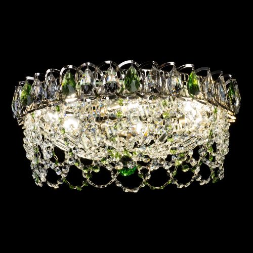 Люстра Хрустальный Каскад Ажур зеленый в Сочи Гусь Хрустальный