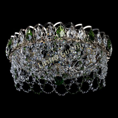 Люстра Хрустальный Каскад Ажур зеленый в Сочи Гусь Хрустальный