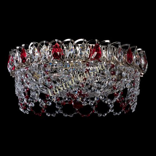 Люстра Хрустальный Каскад Ажур красный в Сочи Гусь Хрустальный
