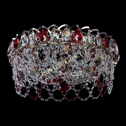 Люстра Хрустальный Каскад Ажур красный в Сочи Гусь Хрустальный