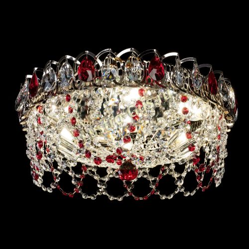 Люстра Хрустальный Каскад Ажур красный в Сочи Гусь Хрустальный