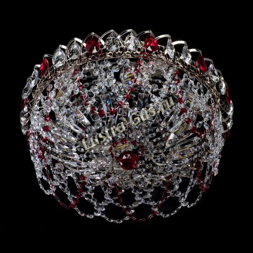 Люстра Хрустальный Каскад Ажур красный в Сочи Гусь Хрустальный