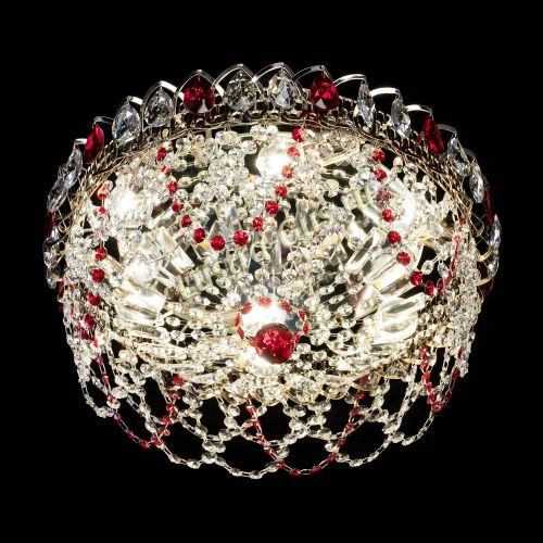 Люстра Хрустальный Каскад Ажур красный в Сочи Гусь Хрустальный