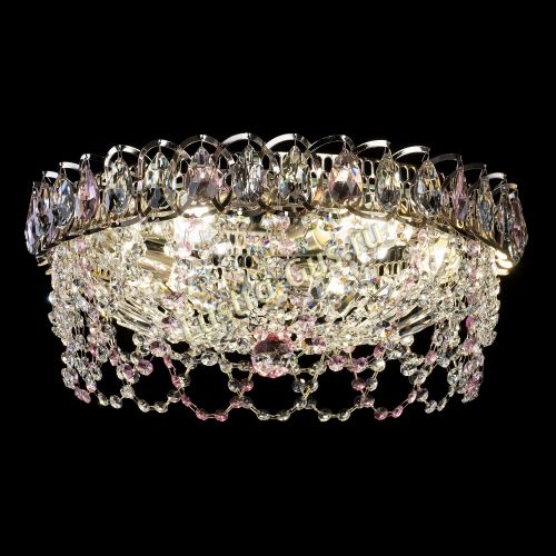 Люстра Хрустальный Каскад Ажур розовый в Сочи Гусь Хрустальный