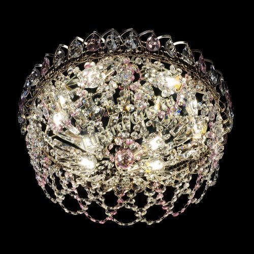 Люстра Хрустальный Каскад Ажур розовый в Сочи Гусь Хрустальный