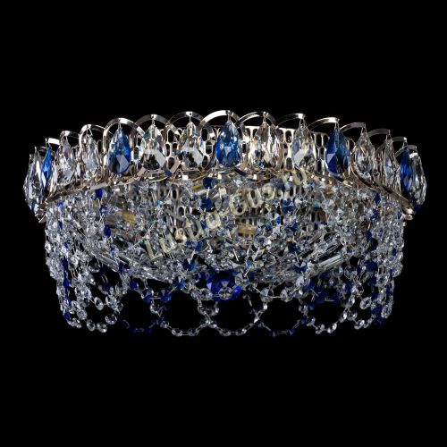 Люстра Хрустальный Каскад Ажур синий в Сочи Гусь Хрустальный
