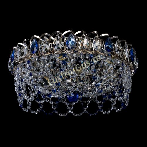 Люстра Хрустальный Каскад Ажур синий в Сочи Гусь Хрустальный