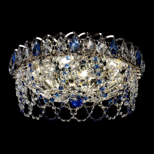 Люстра Хрустальный Каскад Ажур синий в Сочи Гусь Хрустальный