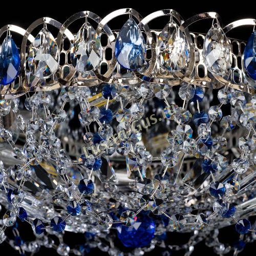 Люстра Хрустальный Каскад Ажур синий в Сочи Гусь Хрустальный