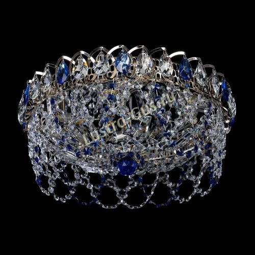 Люстра Хрустальный Каскад Ажур синий в Сочи Гусь Хрустальный
