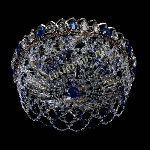 Люстра Хрустальный Каскад Ажур синий в Сочи Гусь Хрустальный