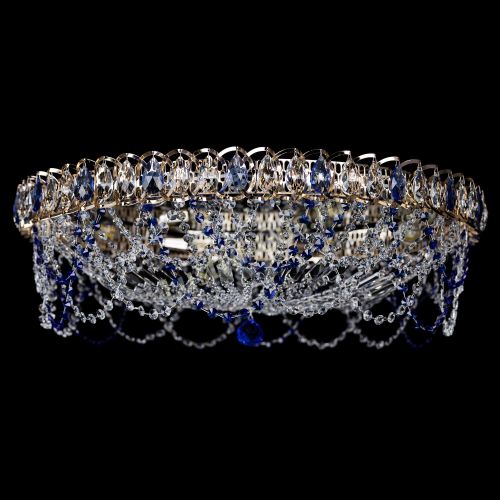 Люстра Каскад Ажур 700 мм синий в Сочи Гусь Хрустальный