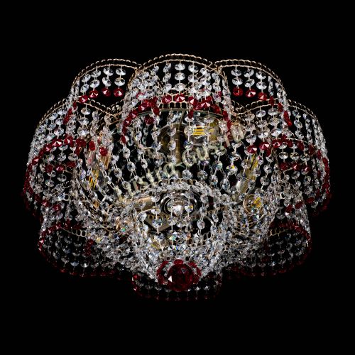Люстра Камелия №1 красная в Сочи Гусь Хрустальный