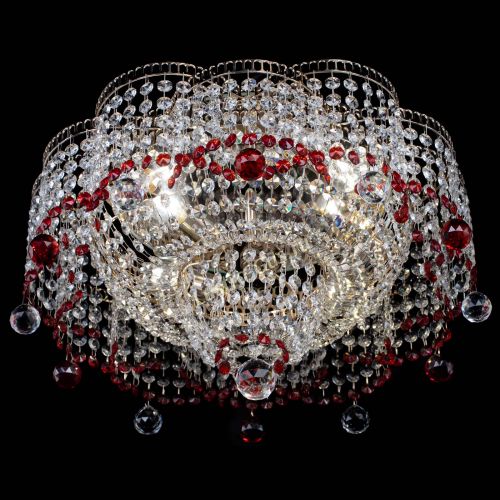 Люстра Камелия №4 красная в Сочи Гусь Хрустальный