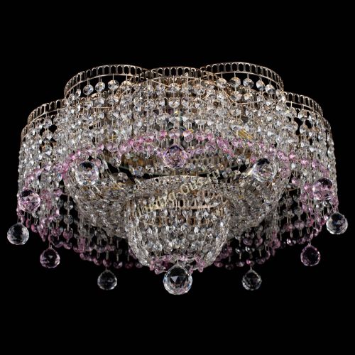 Люстра Камелия №4 розовая в Сочи Гусь Хрустальный