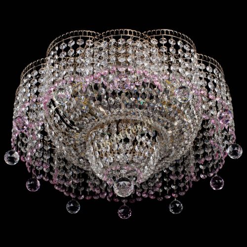 Люстра Камелия №4 розовая в Сочи Гусь Хрустальный