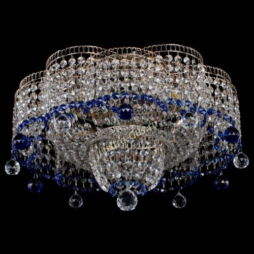 Люстра Камелия №4 синяя в Сочи Гусь Хрустальный