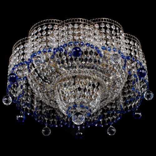 Люстра Камелия №4 синяя в Сочи Гусь Хрустальный