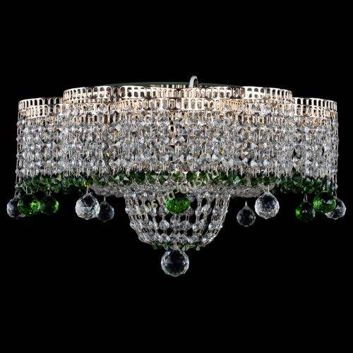 Люстра Камелия №4 зеленая в Сочи Гусь Хрустальный