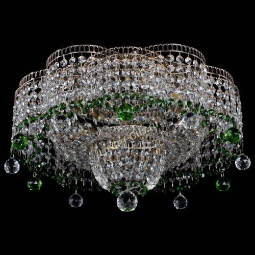 Люстра Камелия №4 зеленая в Сочи Гусь Хрустальный