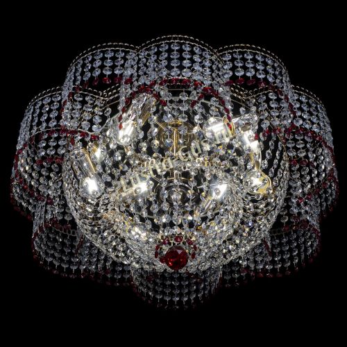 Люстра Камелия №1 красная в Сочи Гусь Хрустальный
