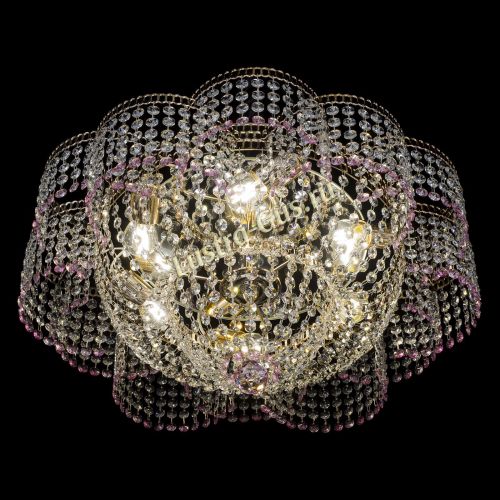 Люстра Камелия №1 розовая в Сочи Гусь Хрустальный