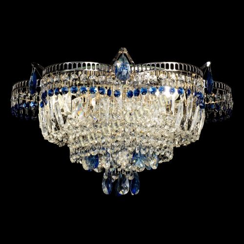Люстра Камея №1 - 3 лампы синяя в Сочи Гусь Хрустальный