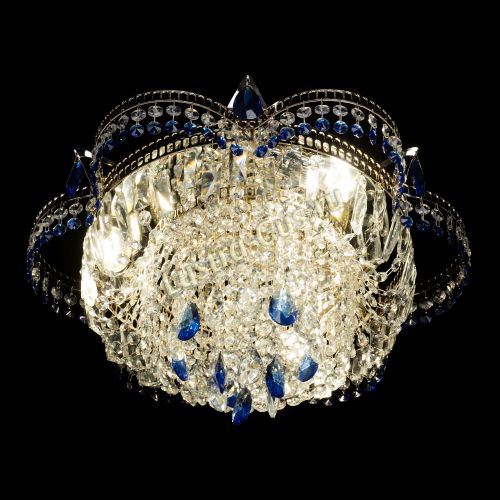 Люстра Камея №1 - 3 лампы синяя в Сочи Гусь Хрустальный