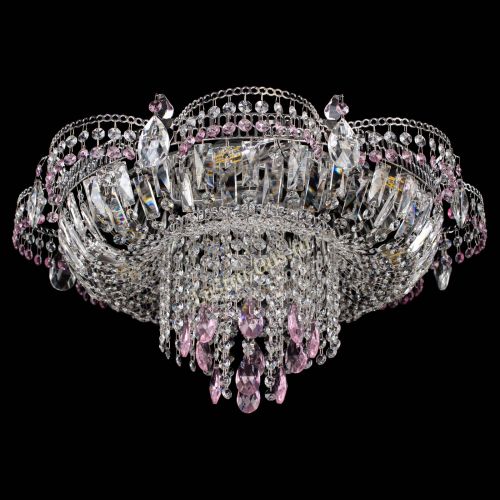 Люстра Камея №1 розовая в Сочи Гусь Хрустальный