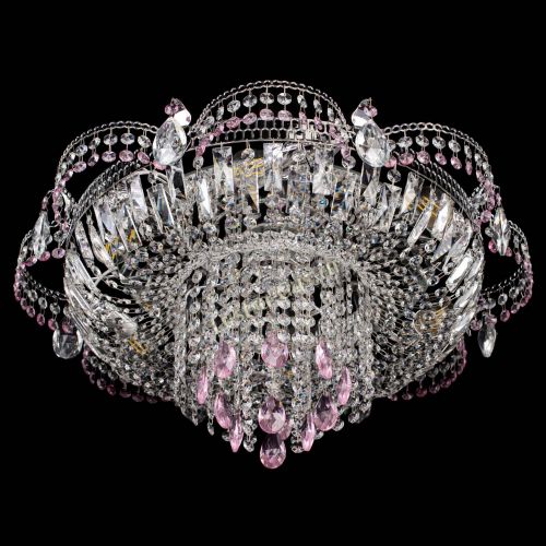 Люстра Камея №1 розовая в Сочи Гусь Хрустальный