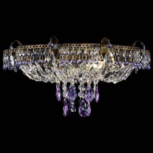 Люстра Камея №4 под бронзу фиолетовая в Сочи Гусь Хрустальный