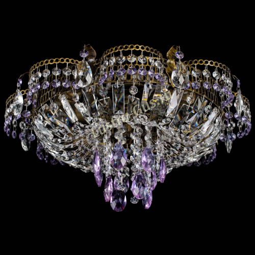 Люстра Камея №4 под бронзу фиолетовая в Сочи Гусь Хрустальный