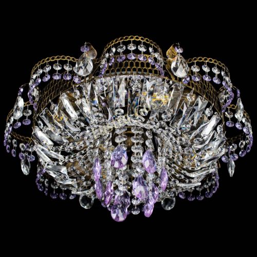 Люстра Камея №4 под бронзу фиолетовая в Сочи Гусь Хрустальный