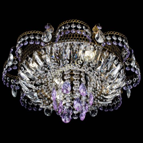 Люстра Камея №4 под бронзу фиолетовая в Сочи Гусь Хрустальный