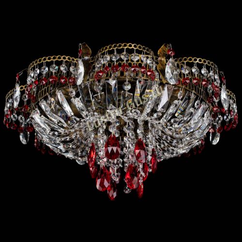 Люстра Камея №4 под бронзу красная в Сочи Гусь Хрустальный