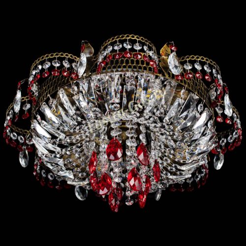 Люстра Камея №4 под бронзу красная в Сочи Гусь Хрустальный