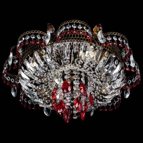 Люстра Камея №4 под бронзу красная в Сочи Гусь Хрустальный