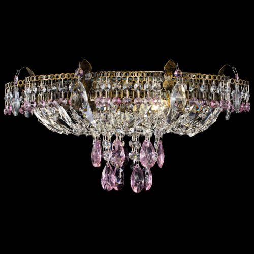 Люстра Камея №4 под бронзу розовая в Сочи Гусь Хрустальный