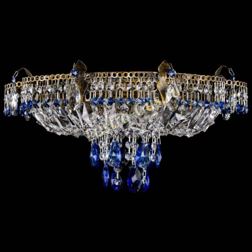 Люстра Камея №4 под бронзу синяя в Сочи Гусь Хрустальный