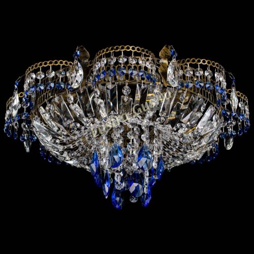 Люстра Камея №4 под бронзу синяя в Сочи Гусь Хрустальный