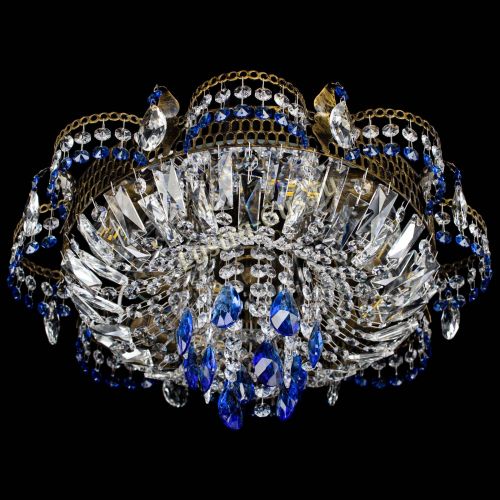 Люстра Камея №4 под бронзу синяя в Сочи Гусь Хрустальный