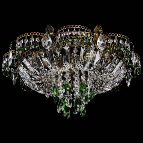 Люстра Камея №4 под бронзу зеленая в Сочи Гусь Хрустальный