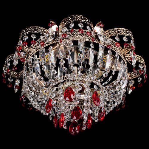 Люстра Камея Флора №4 красная в Сочи Гусь Хрустальный